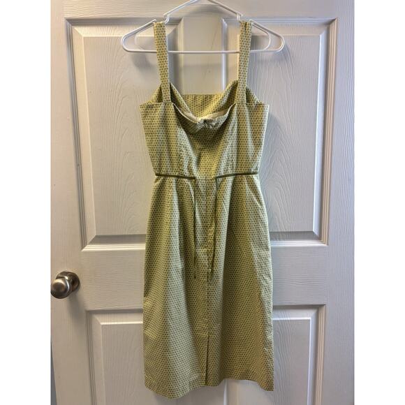 J Crew Green And White Twee Sheath Dress Size 2 - Picture 3 of 8